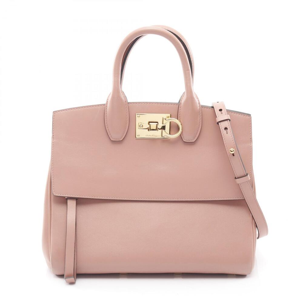 Salvatore Ferragamo Gancini Leather Shoulder Bag Pink